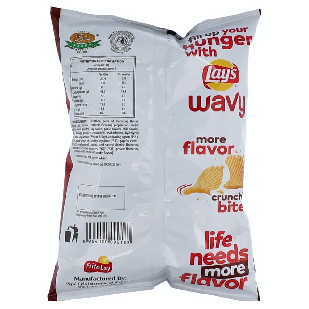 LAYS WAVY BRQ 80GM