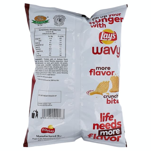 LAYS WAVY BRQ 80GM